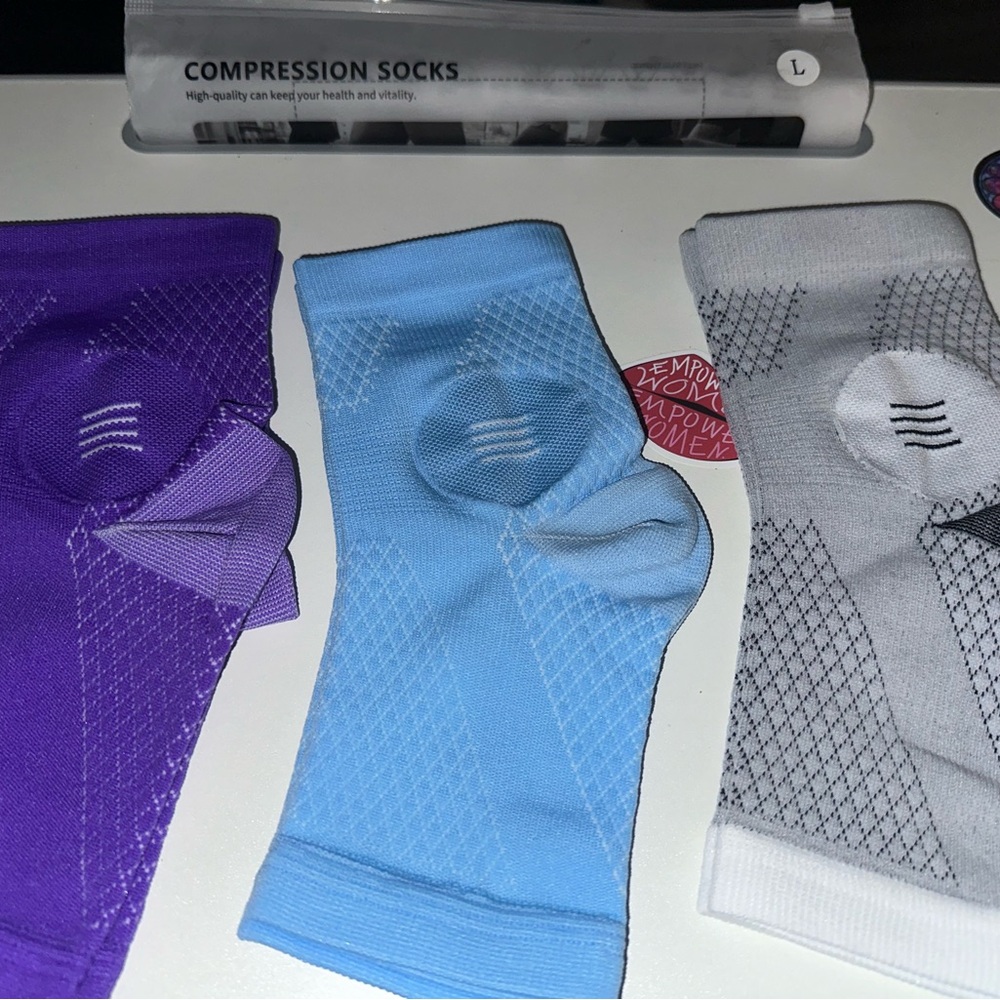 Compression Socks Set - Purple, Blue, Gray - Picture 2 of 4